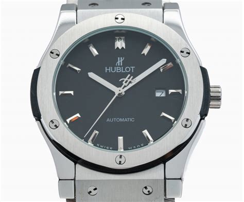 hublot classic fusion in stahl mit schwarzem ziffernblatt|Hublot Classic Fusion .